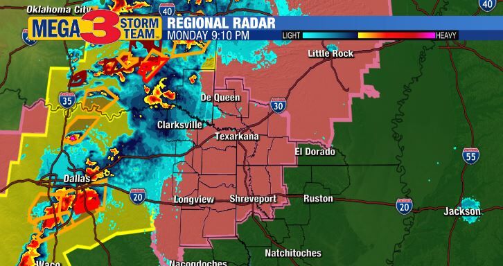 Mega 3 Storm Team Doppler Radar Image of Storms Late Monday Evening